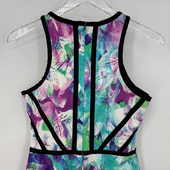 Parker Floral Watercolor Skater Dress Women’s Medium Halter Racerback - Picture 5 of 8